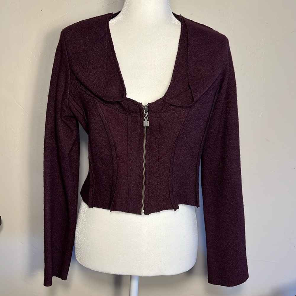 ART Atelier Wool Cropped Seam Detail Italian Jacket Blazer 8 Medium